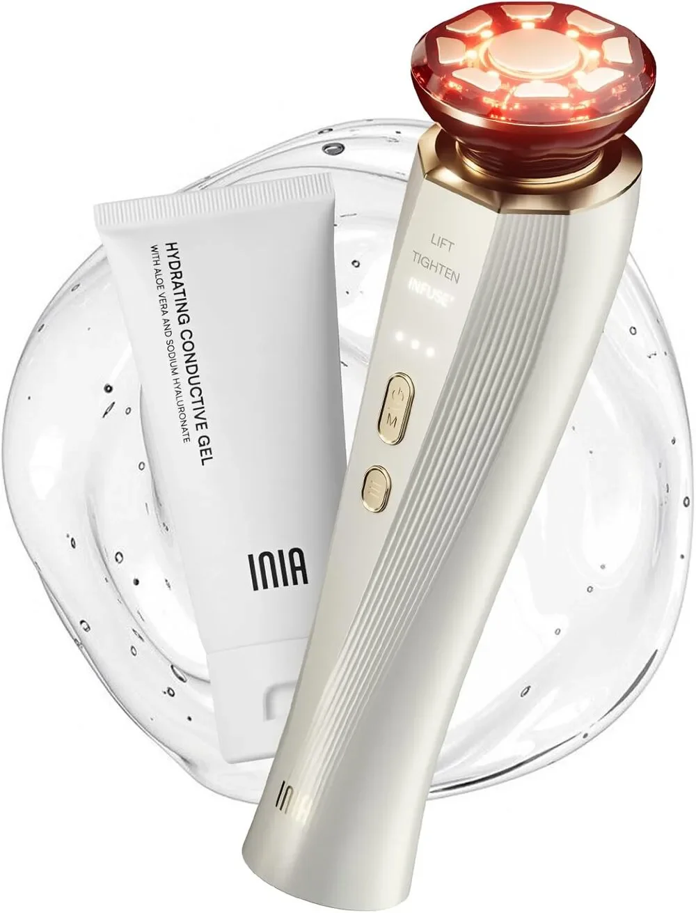 INIA 3-in-1 Red Light Therapy Beauty Device for Face & Neck Skincare antiwrinkle